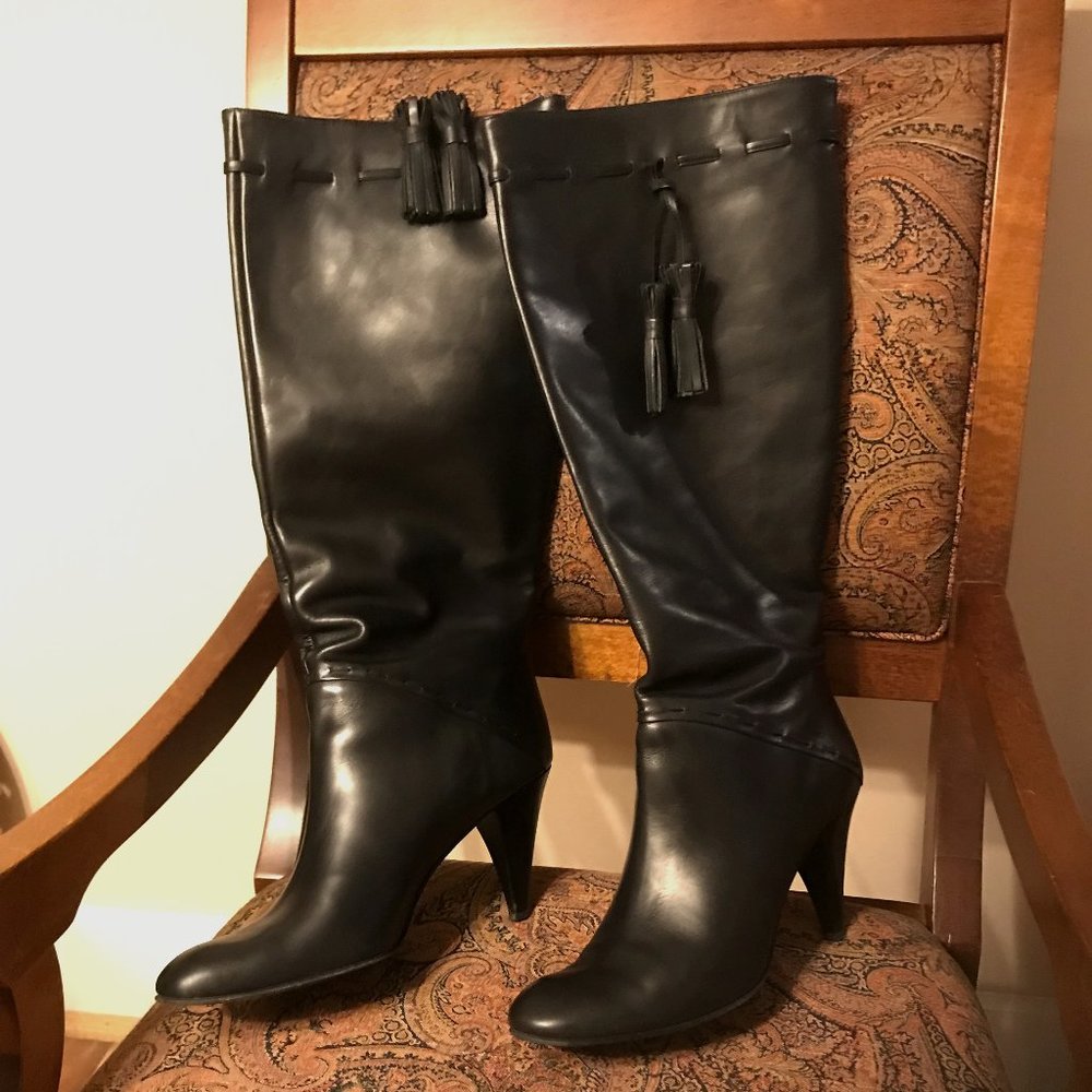 10M Saks Fifth Avenue Black Leather Boots